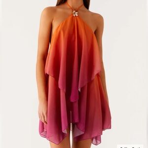 Pepper mayo twin flame mini dress size small - Orange Gradient